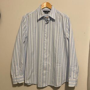 John Henry Sz L Men’s Collared Button Up Shirt 100% Cotton